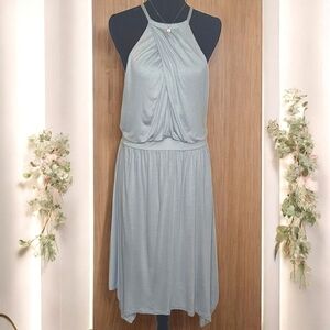 Moulinete Soeurs Ice Blue Midi Halter Fit and Flare Dress M